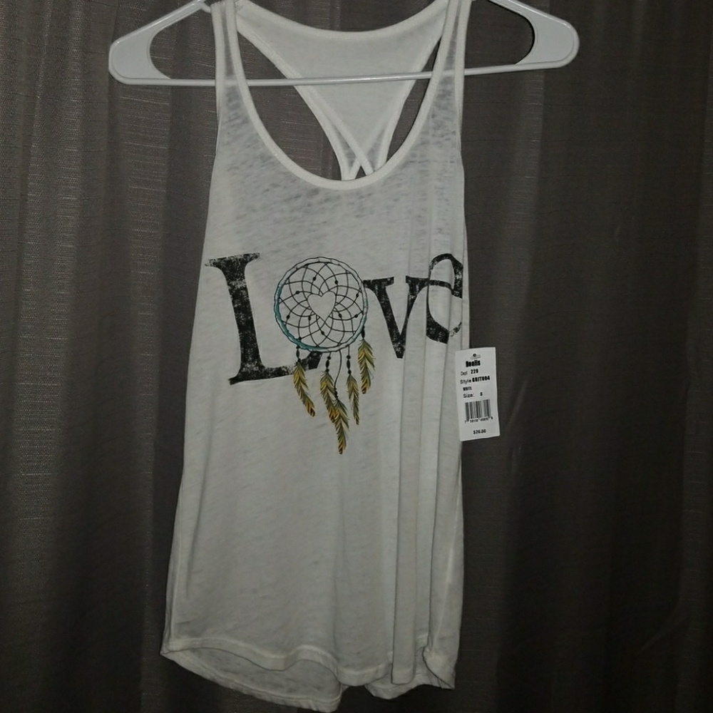 Cute love tank w/dream catcher